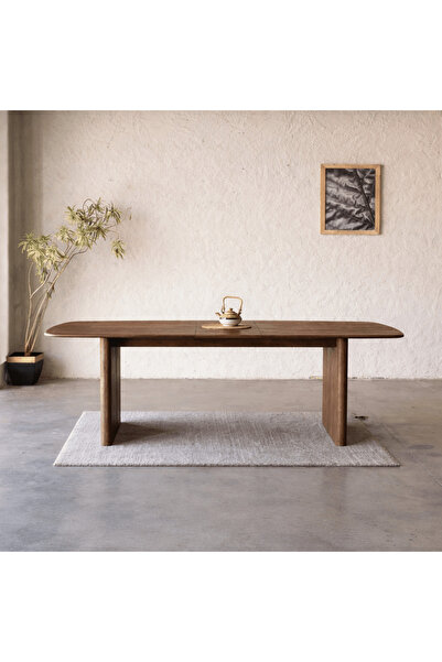 Roots Furniture طاولة طعام ميلاف بسطح خشبي