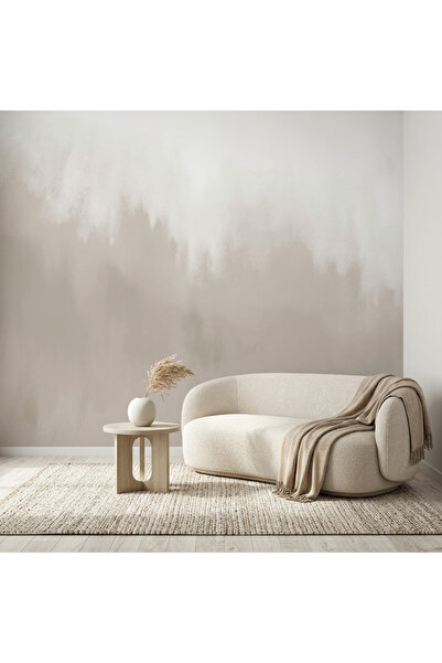 DecorDrive Sisli ve Puslu Orman Manzaralı Minimalist Duvar Kağıdı