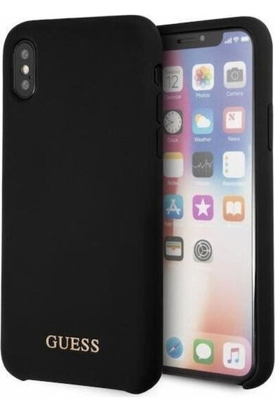 Guess Θήκη Πλάτης Σιλικόνης Μαύρη για iPhone X / XS Κωδικός: GUHCPXLSGLBK