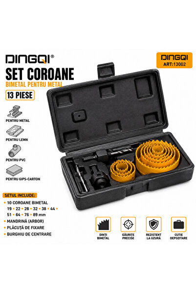DINGQI Set de freze pentru lemn 11 piese 19–64 mm – Burghie pentru lemn, PAL ...