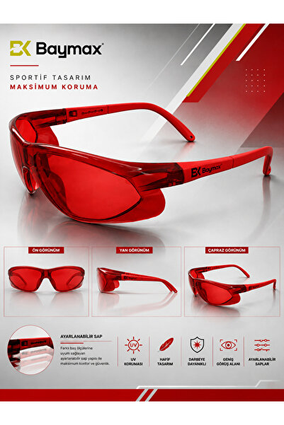 Baymax S-900 Curved Premium Sportif Gözlük UV Korumalı