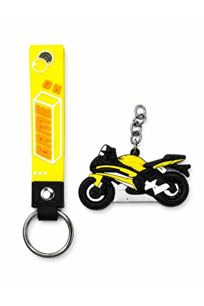 SINGLE SWORD Motorcycle Figurine Keychain and Silicone Strap Keychain Set