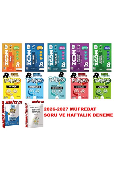 Günay Yayınları 8.SINIF LGS 2026-2027 MÜFREDAT ZOOM SORU BANKASI VE HAFTALIK DENEME FULL SET