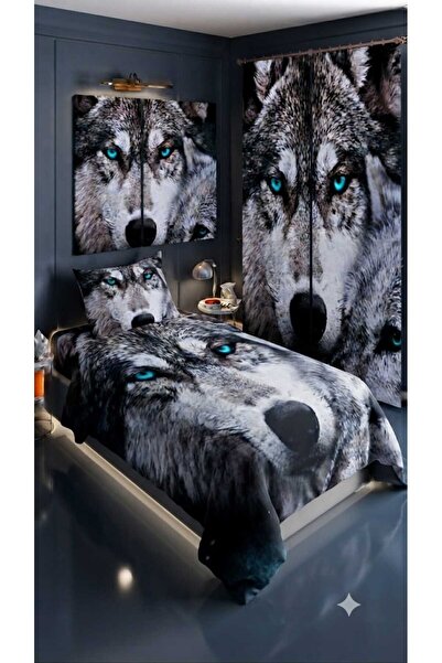 Elmas Dizayn 280*240 Cm.Fon Curtained Special Design Single Bedding Room Set ...