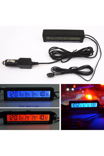 OEM Βολτόμετρο αυτοκινήτου 12/24V με ψηφιακή LCD οθονούλα 3 σε 1 ενδειξη ώρας...