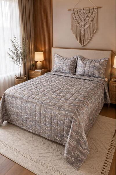 Çeyiz Diyarı Cuvertură de pat dublă Cortina 240x250 cm Bej