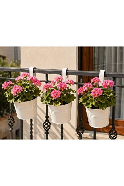NATURELMETAL GALVANİZ METAL ASKILI BALKON BAHÇE SAKSI ÜÇLÜ SET FİYATIDIR