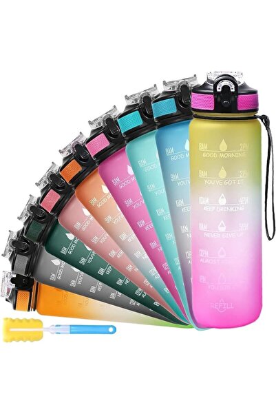 SOLARA Unbreakable Water Bottle 1 Litre with Motivational Time Marker, Leakpr...