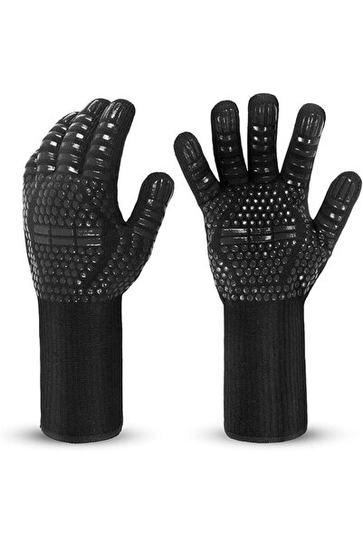 HOOKOR BBQ Grill Gloves, 800℃/1472°F Heat Resistant Barbecue Gloves Oven Mitt...