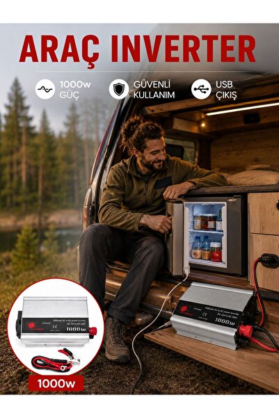 Hsc bilişim 1000 Watt Oto İnvertör Elektrik Dönüştürücü Ev Tipi Priz