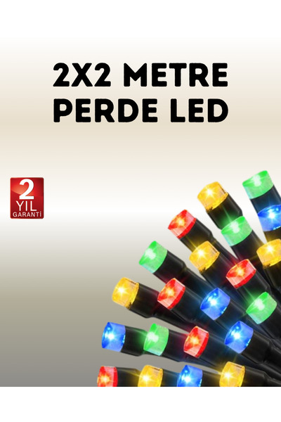 EMVERA Taşınabilir Pil İle Çalışan LED Işık – 2x2 Metre Perde Modeli