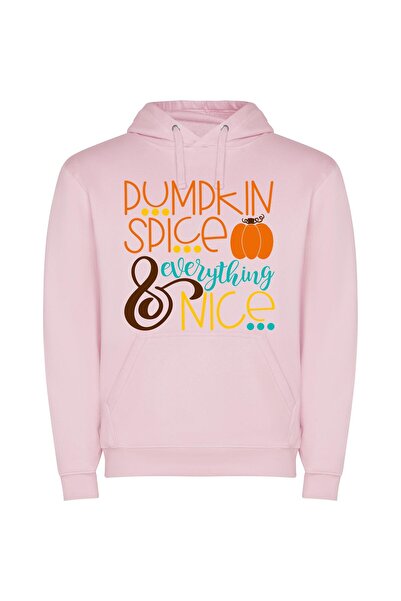 iLovePrints Pumpkin Spice Extravaganza Φούτερ με κουκούλα σε χρώμα Ροζ