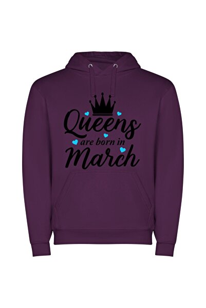 iLovePrints March's Royal Beauty Φούτερ με κουκούλα σε χρώμα Μωβ