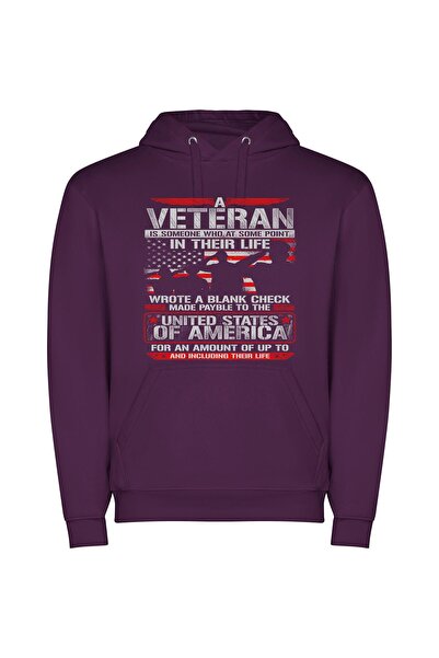 iLovePrints Patriots United: Symbolizing America Φούτερ με κουκούλα σε χρώμα Μωβ
