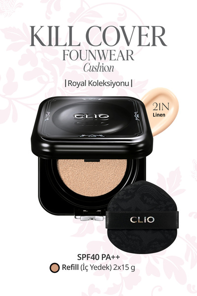CLIO مجموعة كريم أساس كيل كوفر شبه ماتي عالي التغطية مع مكونات سيكا (21N كتان...