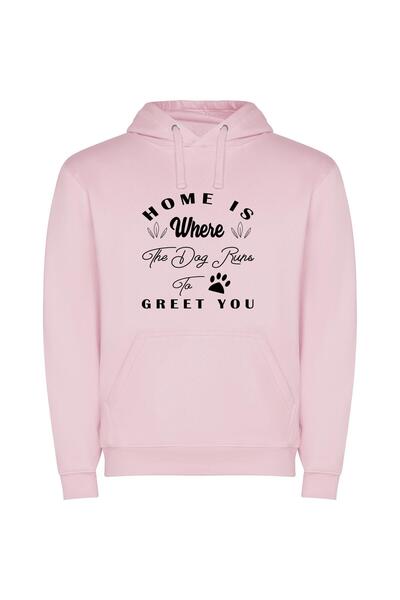 iLovePrints Pawprints of Welcoming Home Φούτερ με κουκούλα σε χρώμα Ροζ