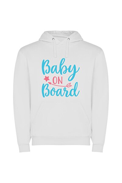 iLovePrints Whimsical Baby Voyage Φούτερ με κουκούλα σε χρώμα Λευκό