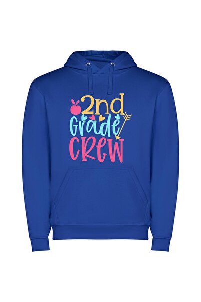 iLovePrints Professional Grade 2nd Crew Φούτερ με κουκούλα σε χρώμα Μπλε