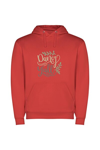 iLovePrints Dance'n'Letter Clean Style Φούτερ με κουκούλα σε χρώμα Κόκκινο