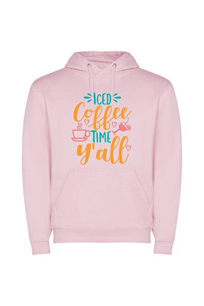 iLovePrints Cool Java Vibes Φούτερ με κουκούλα σε χρώμα Ροζ