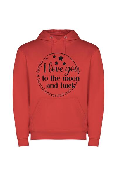 iLovePrints Celestial Love Affair Φούτερ με κουκούλα σε χρώμα Κόκκινο