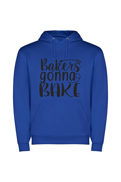 iLovePrints Baker's Inspired Bakery Art Φούτερ με κουκούλα σε χρώμα Μπλε