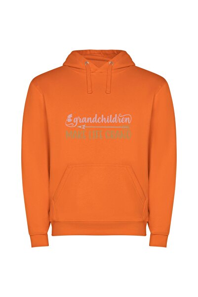iLovePrints Grand Love Amplifier Φούτερ με κουκούλα σε χρώμα Πορτοκαλί