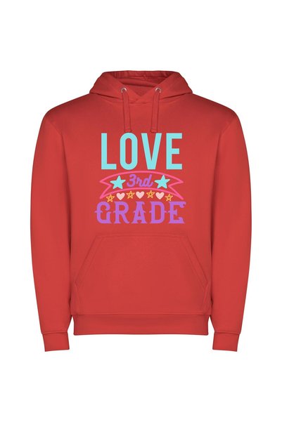 iLovePrints Joyful Love for 3rd Φούτερ με κουκούλα σε χρώμα Κόκκινο