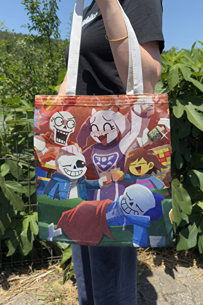 ZipZap حقيبة قماشية مطبوعة على الوجهين من Undertale V2، حقيبة كمبيوتر للألعاب...