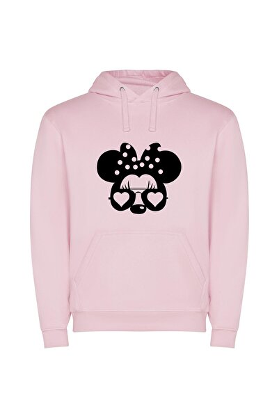 iLovePrints Charming Disney Mouse Portrait Φούτερ με κουκούλα σε χρώμα Ροζ