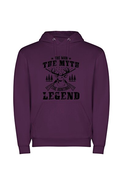 iLovePrints Wild Hunt Leather Style Φούτερ με κουκούλα σε χρώμα Μωβ