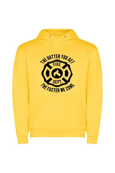 iLovePrints Inferno's Bravery: GFD Emblem Φούτερ με κουκούλα σε χρώμα Κίτρινο