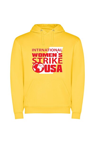 iLovePrints Seiu's Striking Women's Logo Φούτερ με κουκούλα σε χρώμα Κίτρινο