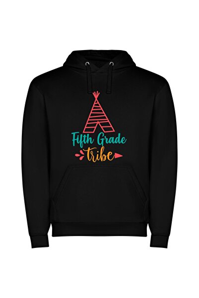 iLovePrints Vibrant Fifth Grade Tribe Φούτερ με κουκούλα σε χρώμα Μαύρο