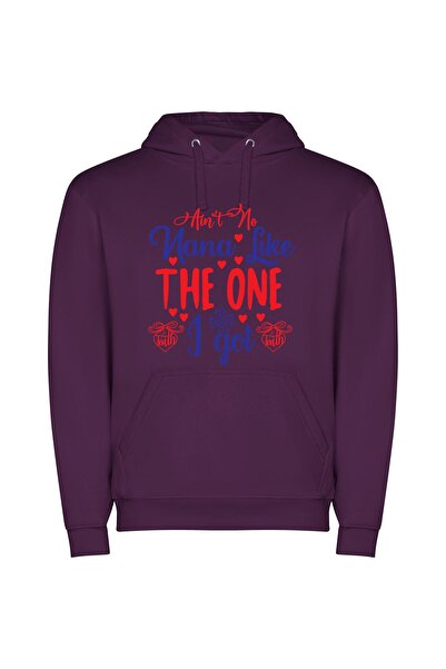 iLovePrints Bold Patriotic Mama Print Φούτερ με κουκούλα σε χρώμα Μωβ