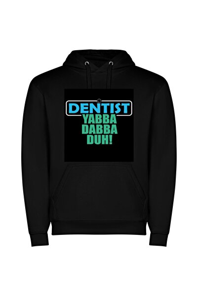iLovePrints Colorful Dentist Sticker Madness Φούτερ με κουκούλα σε χρώμα Μαύρο
