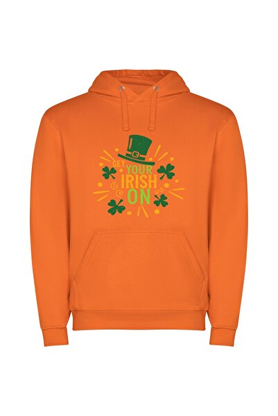 iLovePrints Irish Youtuber's Lucky Charm Φούτερ με κουκούλα σε χρώμα Πορτοκαλί