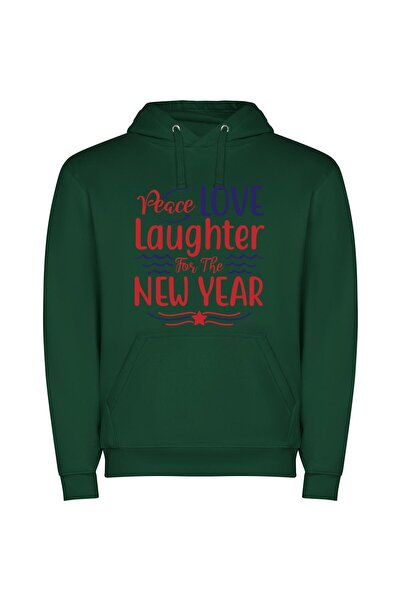iLovePrints Blissful New Year's Delight Φούτερ με κουκούλα σε χρώμα Πράσινο