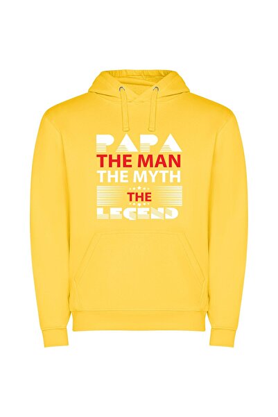 iLovePrints Man of the Image Φούτερ με κουκούλα σε χρώμα Κίτρινο