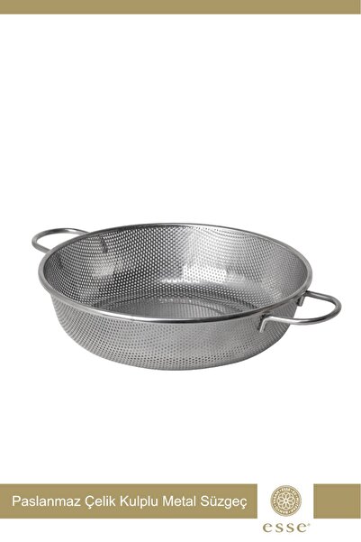 Esse Süzgeç Paslanmaz Çelik Çok Amaçlı Çelik Kulp Un Meyve Makarna Sebze 25 CM