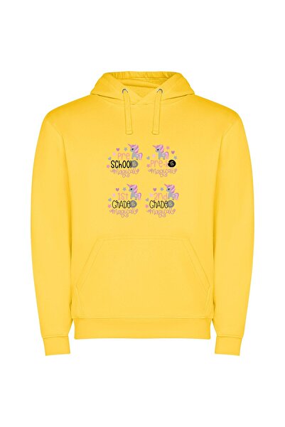 iLovePrints Enchanting Grade One Magic Φούτερ με κουκούλα σε χρώμα Κίτρινο