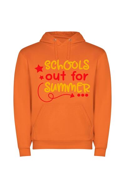 iLovePrints Summer School's Final Bell Φούτερ με κουκούλα σε χρώμα Πορτοκαλί