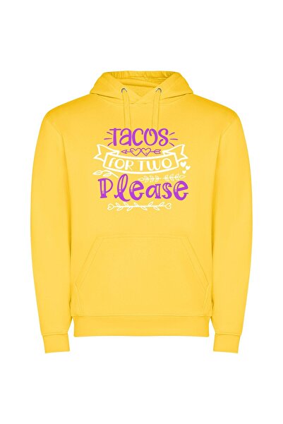 iLovePrints Tasty Taco Temptation Φούτερ με κουκούλα σε χρώμα Κίτρινο