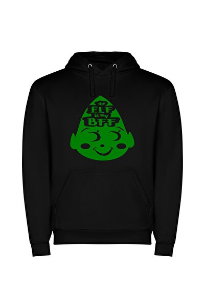 iLovePrints Mad Elf's Green Reckoning Φούτερ με κουκούλα σε χρώμα Μαύρο