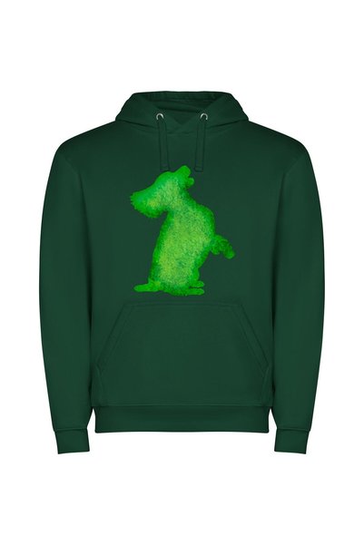 iLovePrints Luminous Green Silhouette: Inspired Φούτερ με κουκούλα σε χρώμα Π...