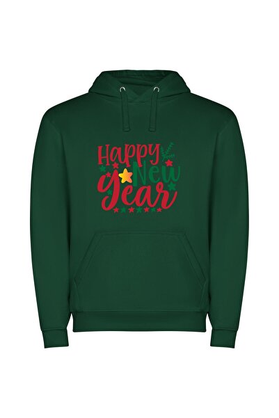 iLovePrints Festive New Year Delights Φούτερ με κουκούλα σε χρώμα Πράσινο