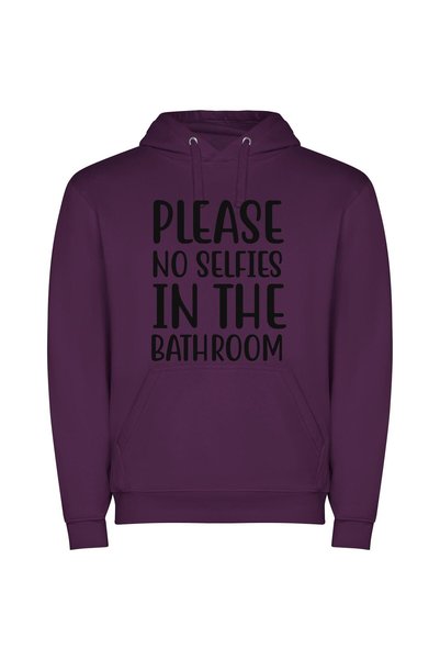 iLovePrints Selfie-Free Bathroom Zone Φούτερ με κουκούλα σε χρώμα Μωβ