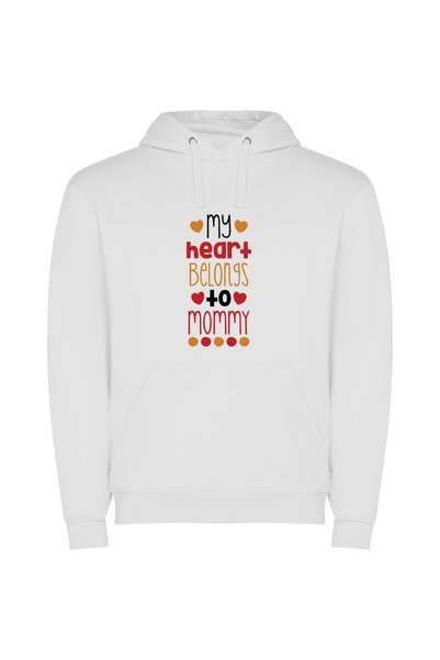iLovePrints Mummy's Precious Heart Monitor Φούτερ με κουκούλα σε χρώμα Λευκό