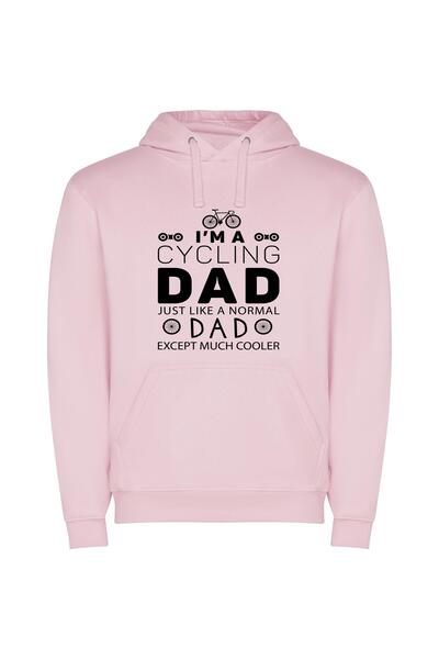 iLovePrints Cycling Cool Dad Vibes Φούτερ με κουκούλα σε χρώμα Ροζ