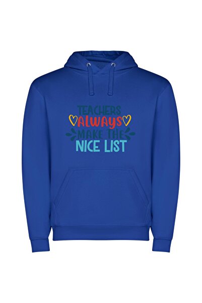 iLovePrints Kindness Ranks High: Teacher Φούτερ με κουκούλα σε χρώμα Μπλε